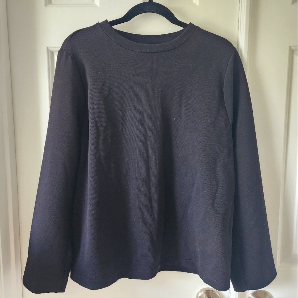 NWT Zara Buttoned Sweatshirt Black Size S